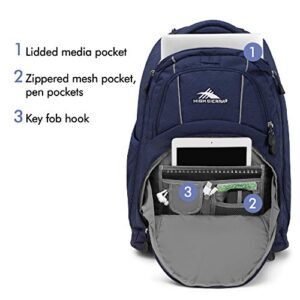 High Sierra Freewheel Wheeled Laptop Backpack, True Navy, 20.5 x 13.5 x 8-Inch