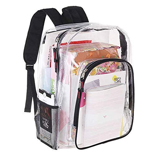 Heavy Duty Transparent Clear Backpack See Through Backpacks for School,Sports,Work,Stadium,Security Travel,College