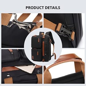 MOLNIA 3 in 1 Laptop Backpack, 17.3 inch Computer Bags for Men, Laptop Backpack for Men, for Travel Bussiness School Men Women, Black