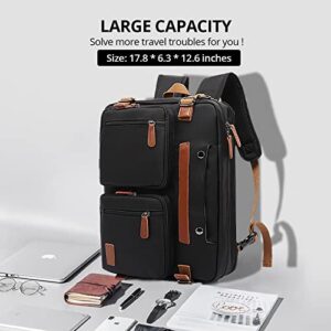 MOLNIA 3 in 1 Laptop Backpack, 17.3 inch Computer Bags for Men, Laptop Backpack for Men, for Travel Bussiness School Men Women, Black