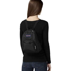 JanSport Half Pint Mini Backpack for Women, Men, Girls, Boys, Black, 10.2 L - Durable Mini Bag Purse with Adjustable Shoulder Straps, Single Main Compartment, Zippered Stash Pocket