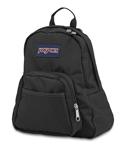 JanSport Half Pint Mini Backpack for Women, Men, Girls, Boys, Black, 10.2 L - Durable Mini Bag Purse with Adjustable Shoulder Straps, Single Main Compartment, Zippered Stash Pocket