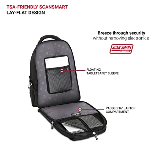 SwissGear 2769 ScanSmart Laptop Backpack, Black, 17.5-Inch