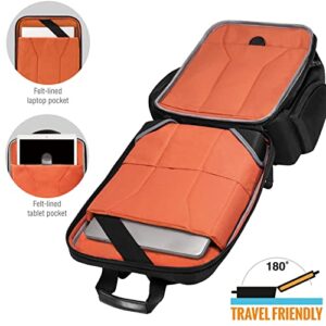 EVERKI Onyx Premium Business Executive 15.6-Inch Laptop Backpack, Ballistic Nylon and Leather, Travel Friendly (EKP132),Black