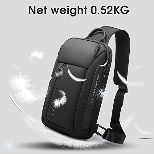 BANGE Sling Bag, Waterproof Men's Chest Bag Shoulder bags Crossbody Sling Backpack for Men… (7566Black)…