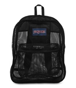 jansport mesh pack – see through backpack ideal for school, work, travel, or beach outings, black