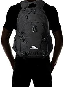 High Sierra Loop-Backpack, School, Travel, or Work Bookbag with tablet-sleeve, Black, One Size