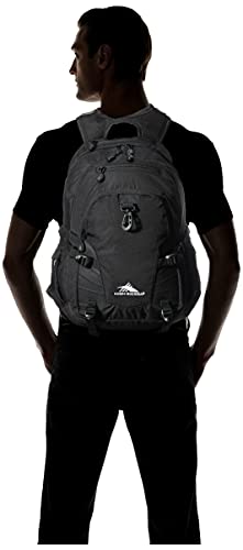 High Sierra Loop-Backpack, School, Travel, or Work Bookbag with tablet-sleeve, Black, One Size