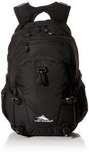 high sierra loop-backpack, school, travel, or work bookbag with tablet-sleeve, black, one size