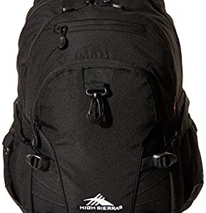 High Sierra Loop-Backpack, School, Travel, or Work Bookbag with tablet-sleeve, Black, One Size