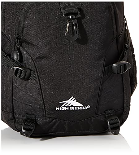 High Sierra Loop-Backpack, School, Travel, or Work Bookbag with tablet-sleeve, Black, One Size