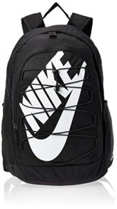 nike hayward 2.0 backpack, for women and men with polyester shell & adjustable straps, black/black/white