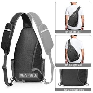 G4Free Sling Bag RFID Blocking Sling Backpack Crossbody Chest Bag Daypack for Hiking Travel(Black)