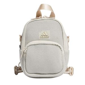 adidas women’s airmesh convertible mini backpack-crossbody bag, alumina beige, one size