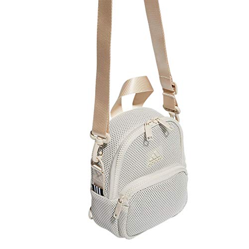 adidas Women's Airmesh Convertible Mini Backpack-Crossbody Bag, Alumina Beige, One Size