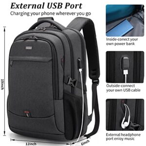 DUSLANG Travel Laptop Backpack Business Work Anti Theft Slim Durable Colleague Backpack with USB Charging Port Fits 17/ 15.6/ 14 / 13 Inch Laptop Bookbag for Boys Girls Man Woman