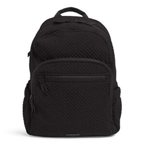 vera bradley women’s microfiber campus backpack, classic black, one size
