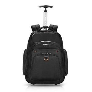 everki (ekp122) atlas wheeled laptop backpack adjustable compartment, business professional,black,13-inch to 17.3-inch