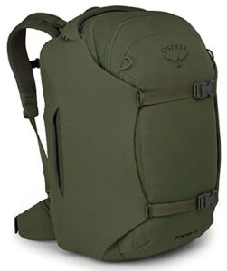 osprey porter 46 travel backpack, haybale green
