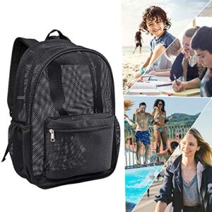 Heavy Duty Mesh Backpack, See Through College Student Backpack with Padded Shoulder Straps for Swimming, Outdoor Sports