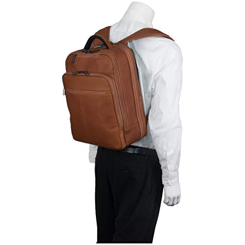 Kenneth Cole REACTION Manhattan Commuter Slim Backpack 16" Laptop Computer & Tablet Travel, Business, Work, School Bookbag, Cognac, Colombian Leather