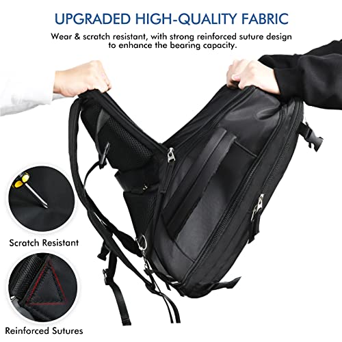 Travel Backpack for Men Women, Large Carry On Backpack Airline Approved,TSA 17.3 inch Laptop Backpack, Waterproof Backpack, College School Bag Casual Daypack for Weekender Business Hiking, Black