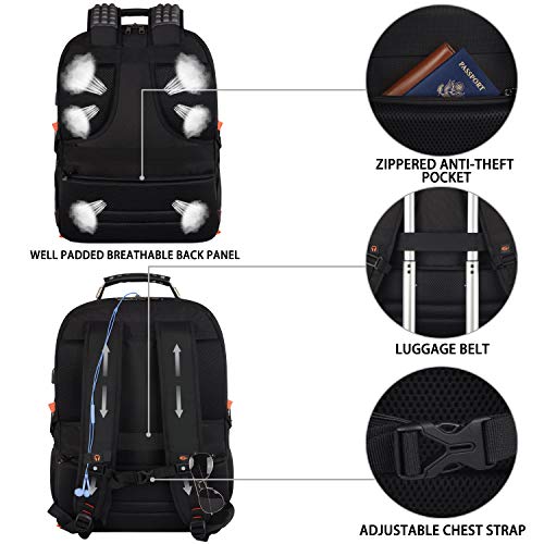 Travel Laptop Backpack,Extra Large 18.4 inch Gaming Laptop Backpacks with USB Charging Port,Big Capacity TSA Friendly RFID Anti Theft Pocket Durable College School unisex Heavy Duty Computer Bookbag