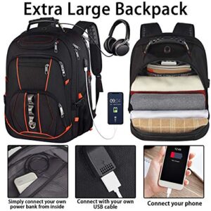 Travel Laptop Backpack,Extra Large 18.4 inch Gaming Laptop Backpacks with USB Charging Port,Big Capacity TSA Friendly RFID Anti Theft Pocket Durable College School unisex Heavy Duty Computer Bookbag