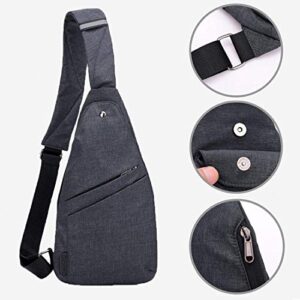 TOLOG Sling Bag Anti-Thief Crossbody Personal Pocket Bag Lightweight Chest Shoulder Backpack for Travel Hiking (Dark Grey)