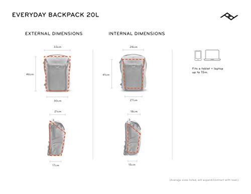 Peak Design Everyday Backpack V2 20L Black, Camera Bag, Laptop Backpack with Tablet Sleeves (BEDB-20-BK-2)