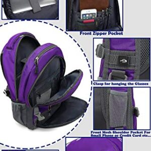 Backpack Bookbag for School College Laptop Travel Student ,Fit Laptop Up to 15.6 inch with USB Charging Port Multi Compartment Anti theft, Gift for Women Men (Purple)