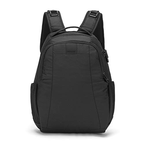 Pacsafe Metrosafe LS350 15 Liter Anti Theft Laptop Daypack / Backpack - with Padded 13" Laptop Sleeve, Adjustable Shoulder Straps, Patented Security Technology, Black