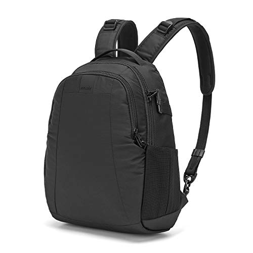 Pacsafe Metrosafe LS350 15 Liter Anti Theft Laptop Daypack / Backpack - with Padded 13" Laptop Sleeve, Adjustable Shoulder Straps, Patented Security Technology, Black