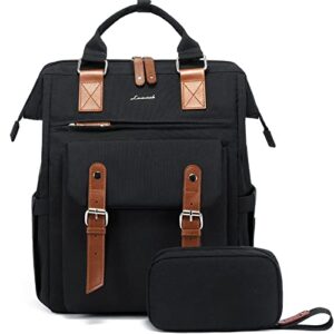 lovevook laptop backpack purse for women work travel commuter backpack college school business computer bag doctor nurse bags student bookbag , 15.6 inch, black-brown
