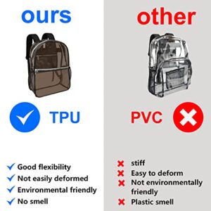 Neurora Clear Backpack Heavy Duty TPU Transparent Backpack for School,Sports,Work,Security Travel,College.