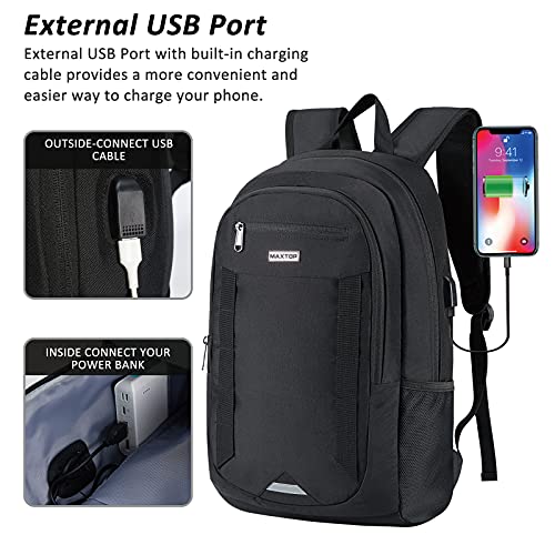 MAXTOP Laptop Backpack Business Computer Backpacks with USB Charging Port College School Bookbag Fits Laptop up to 16 inch
