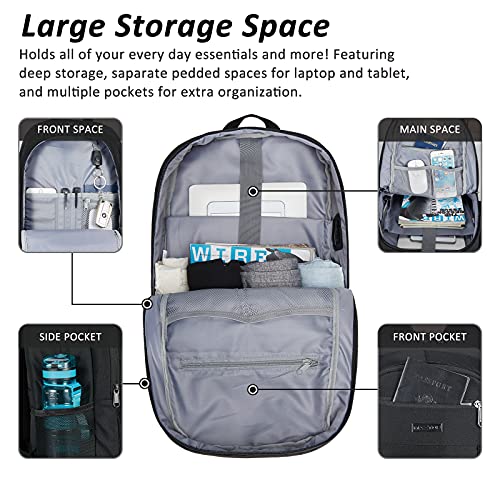 MAXTOP Laptop Backpack Business Computer Backpacks with USB Charging Port College School Bookbag Fits Laptop up to 16 inch