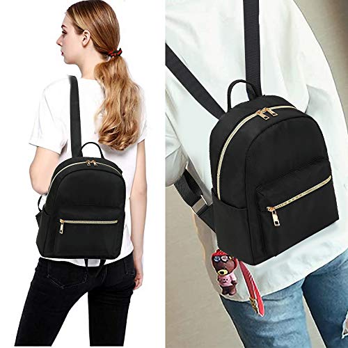 Mini Backpack Girls Womens Fashion Small Backpack Purse Mini Bookbag for Teens Adult Kids School Travel Daypack Black