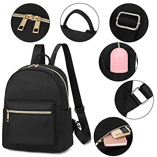 Mini Backpack Girls Womens Fashion Small Backpack Purse Mini Bookbag for Teens Adult Kids School Travel Daypack Black