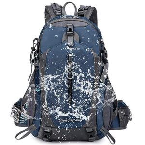 FENGDONG 40L Waterproof Lightweight Outdoor Daypack Hiking,Camping,Travel Backpack for Men Women Blue