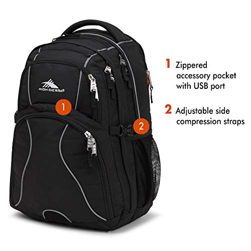 High Sierra Swerve Laptop Backpack, Black, One Size