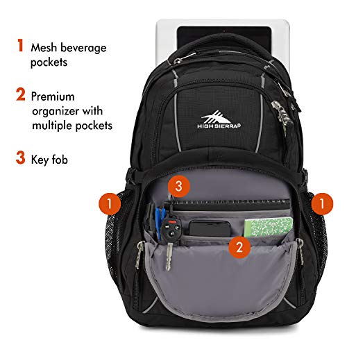 High Sierra Swerve Laptop Backpack, Black, One Size