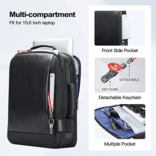 BOPAI Business Smart 15.6 inch Laptop Backpack Convertible expandable large Anti-Theft Rucksack USB Charging and Water Resistant Multi-Functional Travel Friendly Men Black Backpack