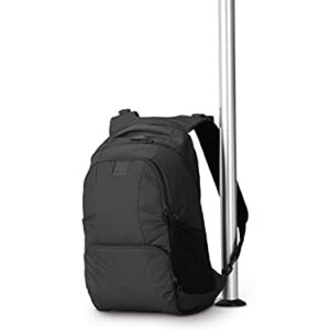 Pacsafe Metrosafe LS450 25 Liter Anti Theft Laptop Backpack - with Padded 15" Laptop Sleeve, Adjustable Shoulder Straps, Patented Security Technology (Black)