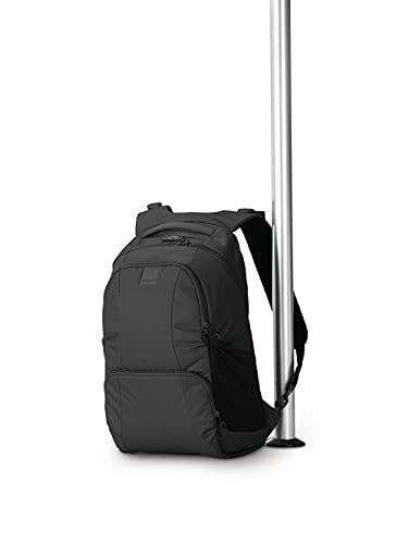 Pacsafe Metrosafe LS450 25 Liter Anti Theft Laptop Backpack - with Padded 15" Laptop Sleeve, Adjustable Shoulder Straps, Patented Security Technology (Black)