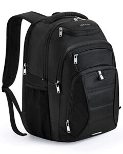 light flight backpack for men, travel backpack with usb charging hole, 17.3 inch laptop backpack, school college bookbag, large capacity computer backpacks, 40l work bag for business, black