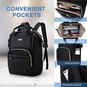 BAGSMART Laptop Backpack for Women, Travel Backpacks 15.6 Inch Notebook Doctor Back pack for School College Work Business Trip (black)