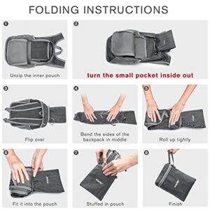 G4Free 10L Hiking Backpack Lightweight Packable Hiking Daypack Small Travel Outdoor Foldable Shoulder Bag(Black)
