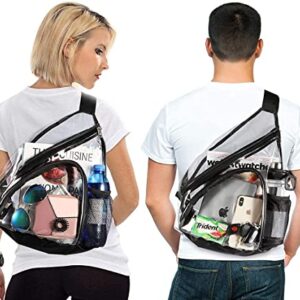 HULISEN Clear PVC Sling Bag Stadium Approved, Backpack with Adjustable Strap