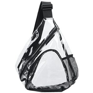 HULISEN Clear PVC Sling Bag Stadium Approved, Backpack with Adjustable Strap